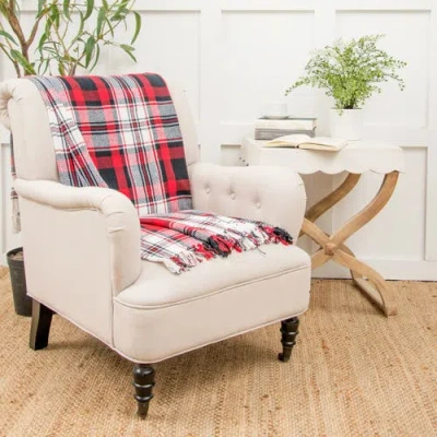 C & F Home C&f Home Fall Plaid Throws In Red