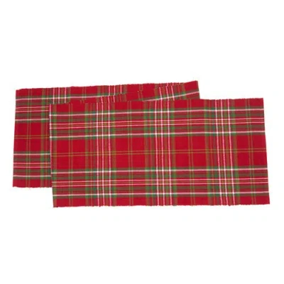 C & F Home C&f Home Jonah Plaid Table Runner 13" X 72" In Red