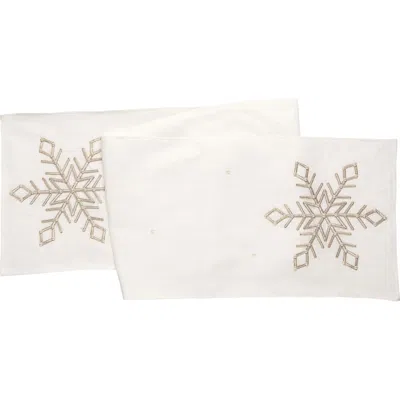 C & F Home C&f Home Champagne Snowflake Table Runner 14" X 72" In White