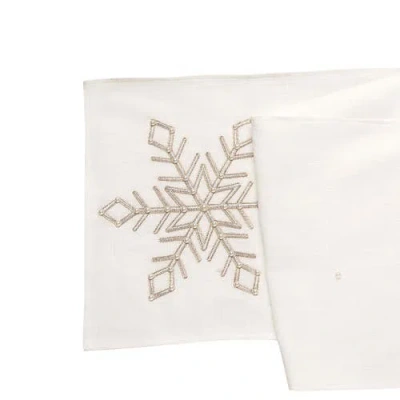 C & F Home C&f Home Champagne Snowflake Table Runner 14" X 72" In White