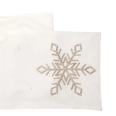 C & F Home C&f Home Champagne Snowflake Table Runner 14" X 72" In White