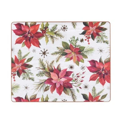 C & F Home C&f Home Poinsettia Christmas Hardboard Pmat In Multi