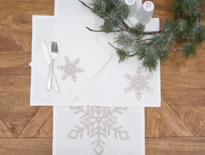 C & F Home C&f Home Champagne Snowflake Table Runner 14" X 72" In White
