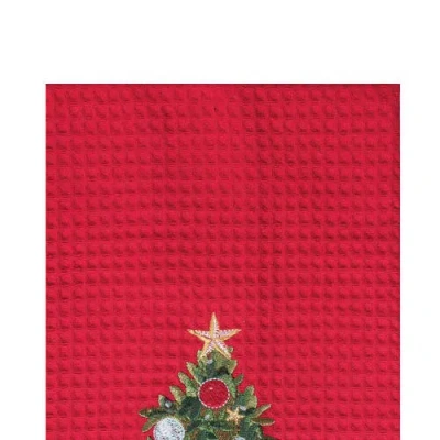 C & F Home C&f Home Holiday Tree Towel In Red