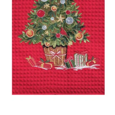 C & F Home C&f Home Holiday Tree Towel In Red