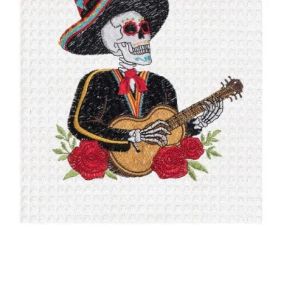 C & F Home C&f Home Mariachi Guitar Waffle Weave Dishtowel In Multi