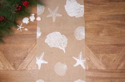 C & F Home C&f Home Sandy Coast Cotton Table Runner 14" X 72" In Brown