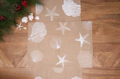 C & F Home C&f Home Sandy Coast Cotton Table Runner 14" X 72" In Brown