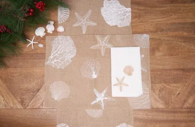 C & F Home C&f Home Sandy Coast Cotton Table Runner 14" X 72" In Brown