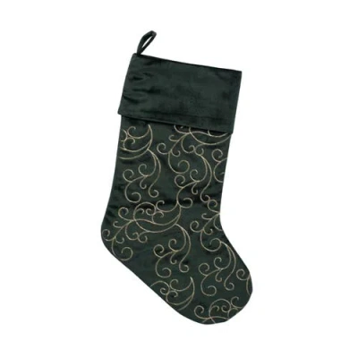 C & F Home C&f Home Emerald Swirl Stocking In Green