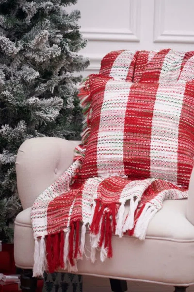 C & F Home C&f Home Christmas Woven Mélange Throw Pillow In Red