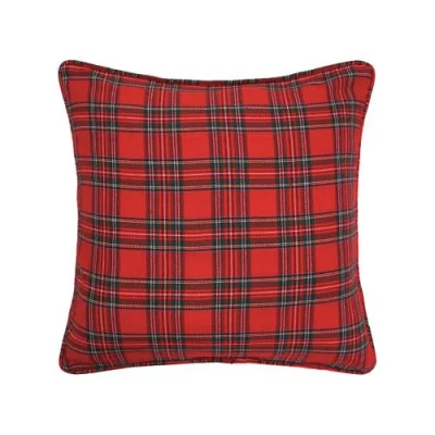 C & F Home C&f Home Arlington Plaid Rustic Lodge Cabin Christmas Accent Throw Pillow, 20" X 20" In Red