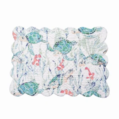 C & F Home C&f Home Sea Turtle Cove Placemats Set Of 6, 13" X 19" In White