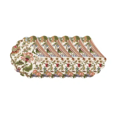 C & F Home C&f Home Amara Round Quilted Placemats Set Of 6, 17" In Neutral