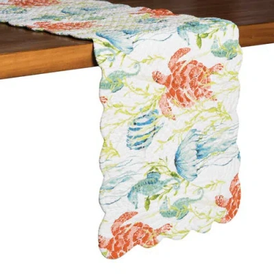 C & F Home C&f Home Paradise Sound Table Runner In White