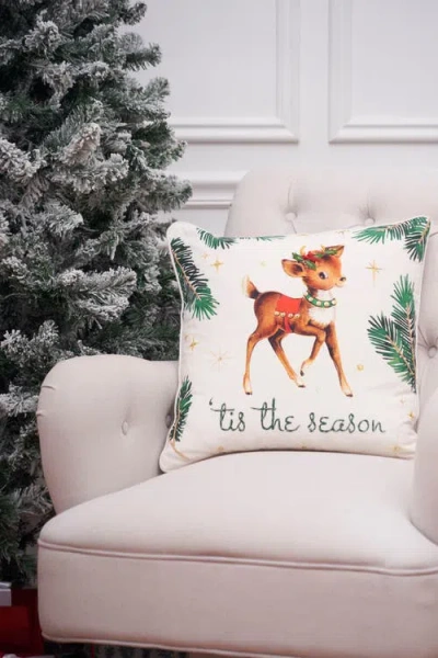 C & F Home C&f Home Vintage Reindeer Throw Pillow, 18" X 18" In Multi