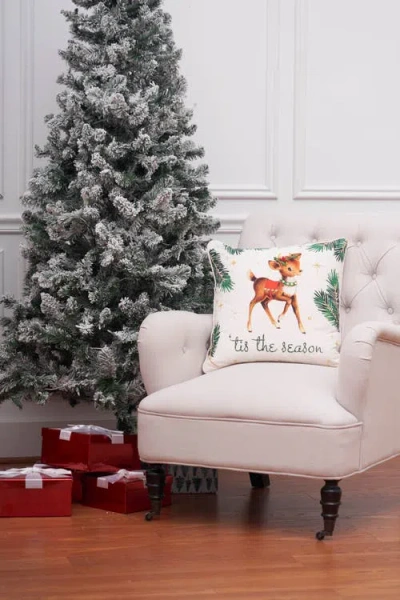 C & F Home C&f Home Vintage Reindeer Throw Pillow, 18" X 18" In Multi