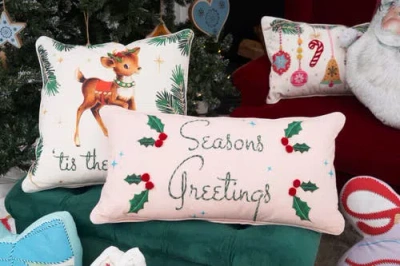 C & F Home C&f Home Vintage Reindeer Throw Pillow, 18" X 18" In Multi