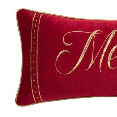 C & F Home C&f Home Gold Merry Pillow In Red