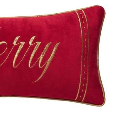 C & F Home C&f Home Gold Merry Pillow In Red
