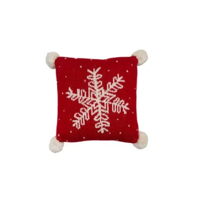 C & F Home C&f Home Snowflake Christmas Throw Pillow, 10" X 10" In Red