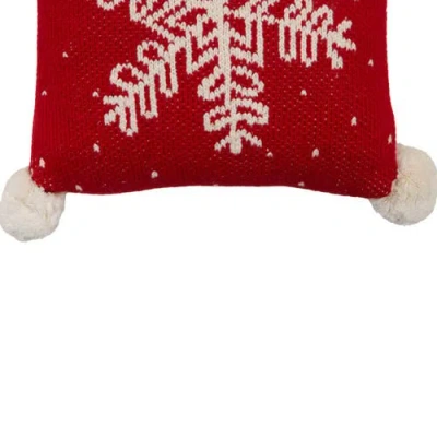 C & F Home C&f Home Snowflake Christmas Throw Pillow, 10" X 10" In Red