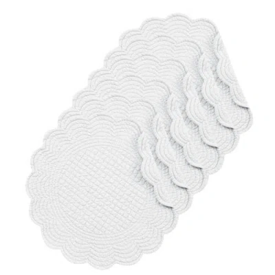 C & F Home C&f Home Solid Round Placemat Set Of 6 In White