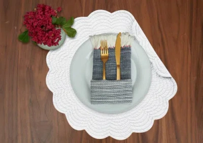 C & F Home C&f Home Solid Round Placemat Set Of 6 In White