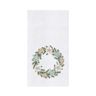 C & F Home C&f Home Shell Christmas Wreath Towel In White