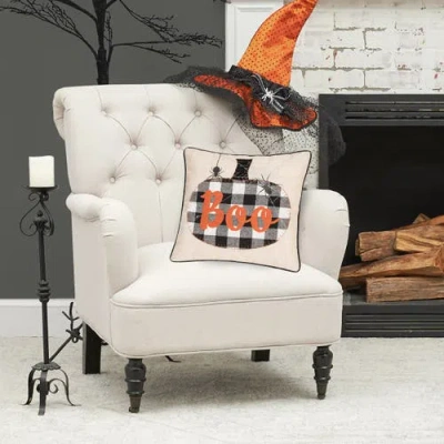 C & F Home C&f Home Franklin Black Boo Chain Stitch Halloween Throw Pillow, 18" X 18" In Multi