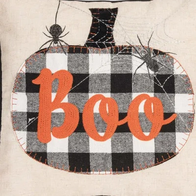 C & F Home C&f Home Franklin Black Boo Chain Stitch Halloween Throw Pillow, 18" X 18" In Multi