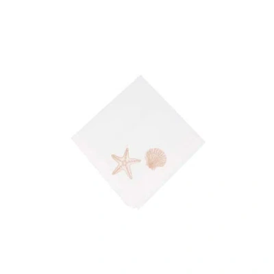 C & F Home C&f Home Sandy Coast Starfish & Shell Cloth Napkins Set Of 6 In White