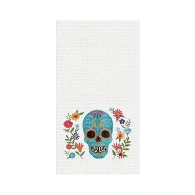 C & F Home C&f Home Aqua Sugar Skull & Flowers Towel In Multi