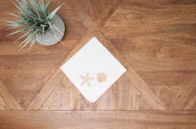 C & F Home C&f Home Sandy Coast Starfish & Shell Cloth Napkins Set Of 6 In White