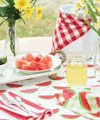 C & F Home C&f Home Watermelon Whimsy Table Runner 14" X 72" In Multi