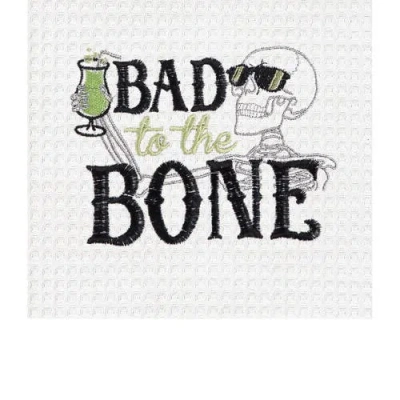 C & F Home C&f Home Bad To The Bone Skeleton Towel In White