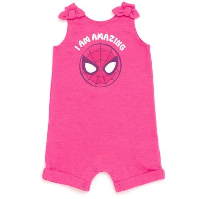 Marvel Spider-man Avengers Sleeveless Romper Headband Set In Red