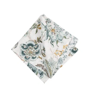 C & F Home C&f Home Braganza Teal Floral Cotton Napkins, Set Of 6 In Multi