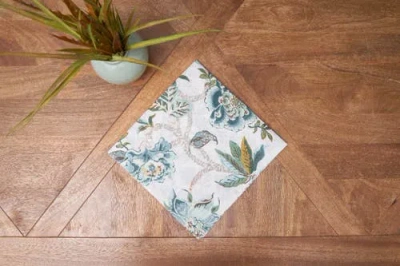 C & F Home C&f Home Braganza Teal Floral Cotton Napkins, Set Of 6 In Multi