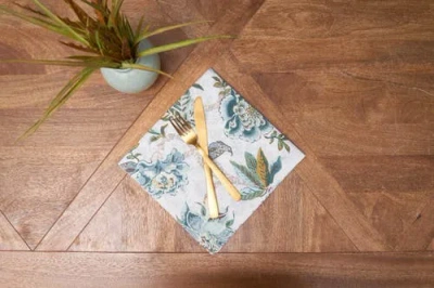 C & F Home C&f Home Braganza Teal Floral Cotton Napkins, Set Of 6 In Multi