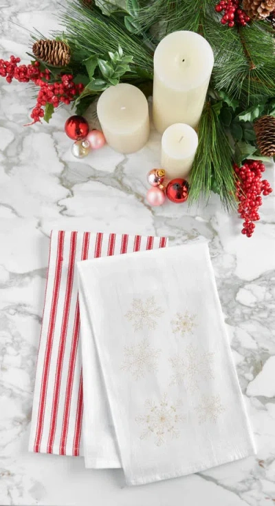 C & F Home C&f Home Gold Snowflake Towel In White