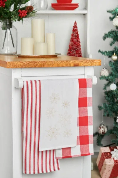 C & F Home C&f Home Gold Snowflake Towel In White