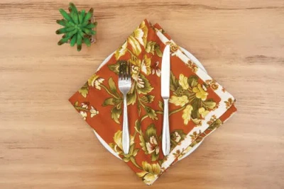 C & F Home C&f Home Estelle Reversible Floral Damask Napkin Set Of 6 In Multi