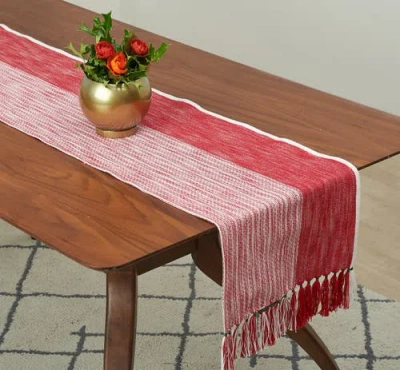 Carol & Frank Kerbey Ruby Table Runner 13" X 72" In Red