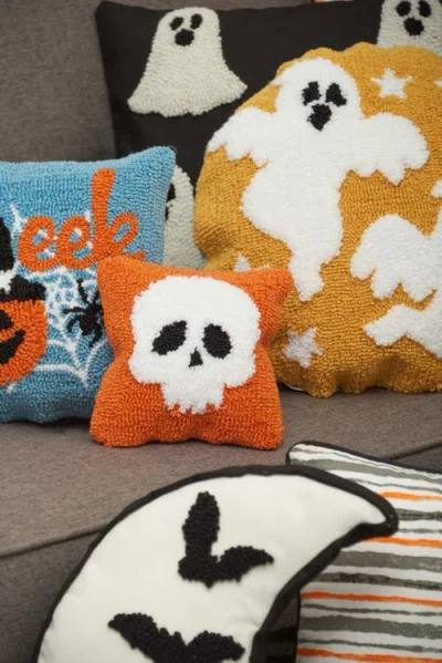 C & F Home C&f Home Spider Pattern Hooked Small Petite Halloween Accent Pillow 8" X 8" In Multi