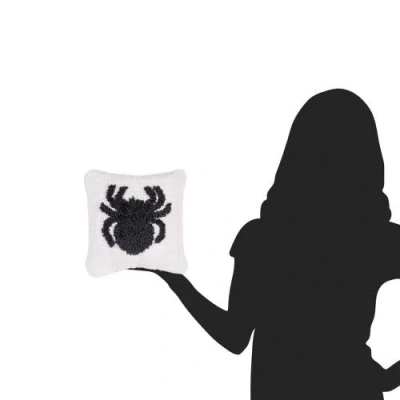 C & F Home C&f Home Spider Pattern Hooked Small Petite Halloween Accent Pillow 8" X 8" In Multi