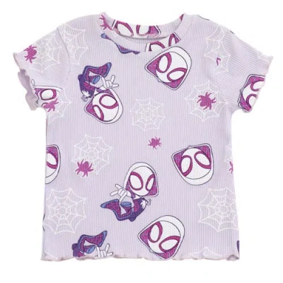 Marvel Ghost-spider Spidey And His Amazing Friends Ribbed T-shirt & Shorts Set In Purple