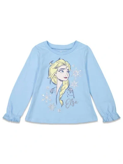 Disney Queen Elsa Frozen Long Sleeve T-shirt & Leggings Set In Blue