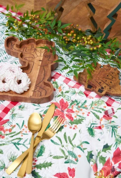 C & F Home C&f Home Silvia Poinsettia Napkin Set Of 6 In Green