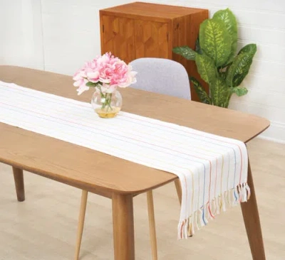Carol & Frank Wonderland Stripe Table Runner 14" X 72" In Multi